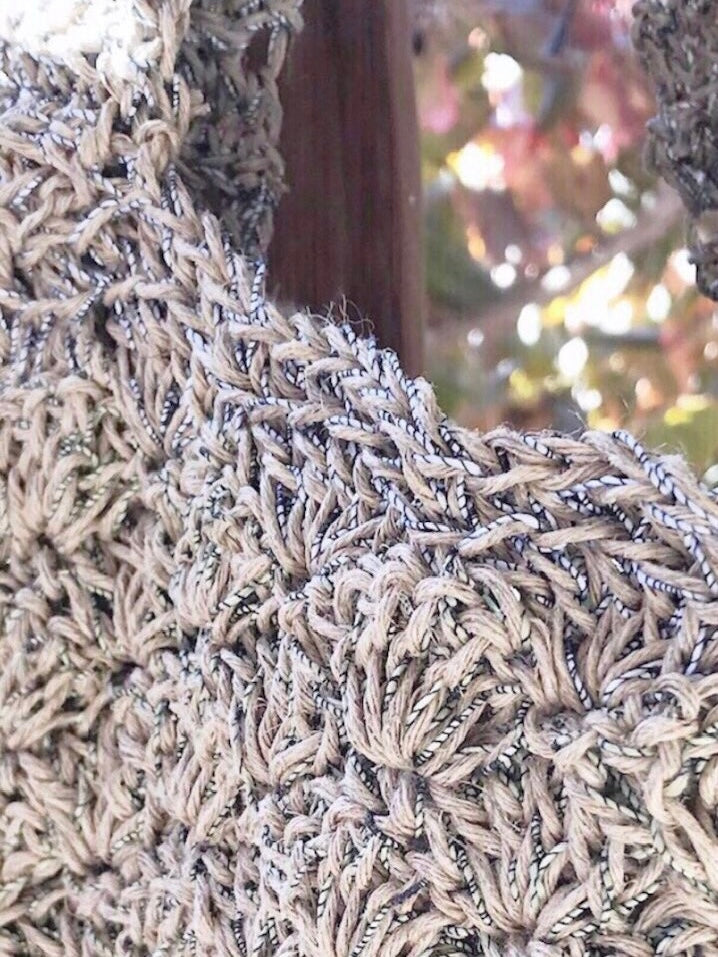 Silk and Hemp yarn shoulder bag (detail)