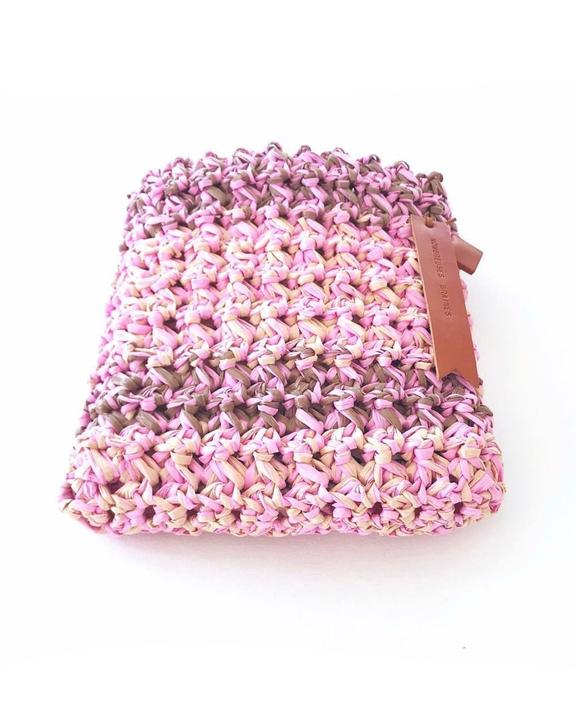 Upcycled recycled cellulose flat bag with removable bamboo & resin handles your choice of colours