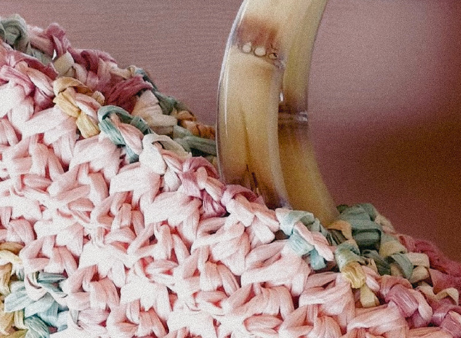 Upcycled recycled cellulose flat bag with removable bamboo & resin handles your choice of colours