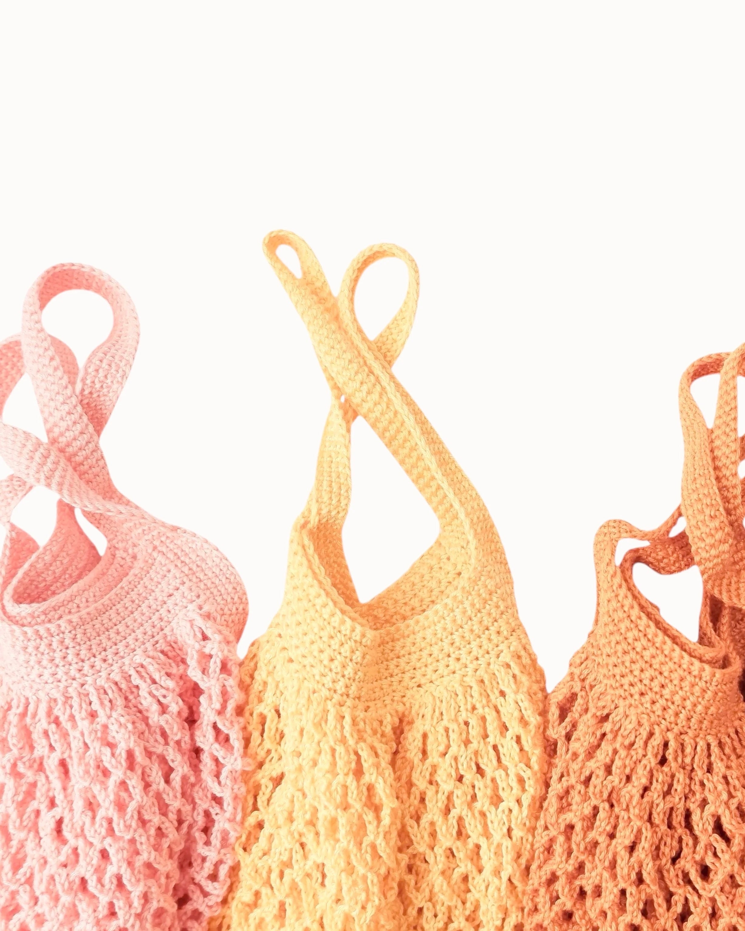 Soft ecofriendly cotton netted market bag you choose the colour